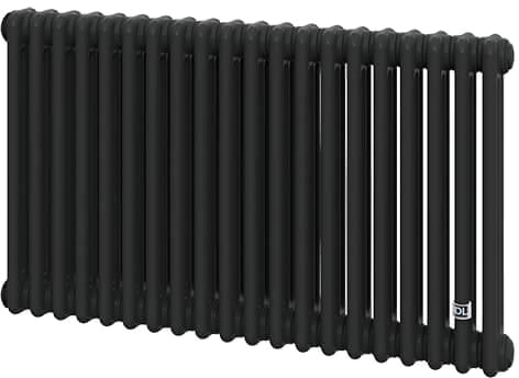 Трубчатый радиатор Delonghi Multicolumn H=570 (межосевая 500 мм) 3-20 (секций) конф.0 (боковое 1/2") Δt50=1160 W RAL9005МATT (0Q1030570200000RAL9005М)