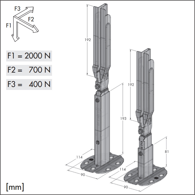 MB Fix 60741003 PK3+QKK+QKP для панельных радиаторов (300÷1000 мм) RAL9010 Габаритные размеры