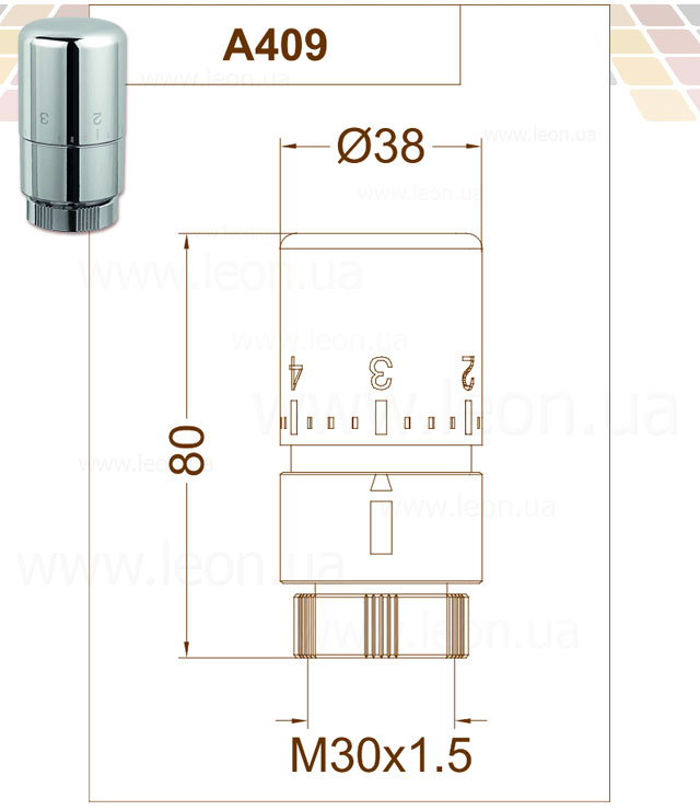 Carlo Poletti A409 М30х1,5 Brush Silver (A40900J) Габаритные размеры