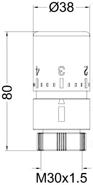 Carlo Poletti A409 M30x1.5 Satin Nickel (A40900L) Габаритные размеры