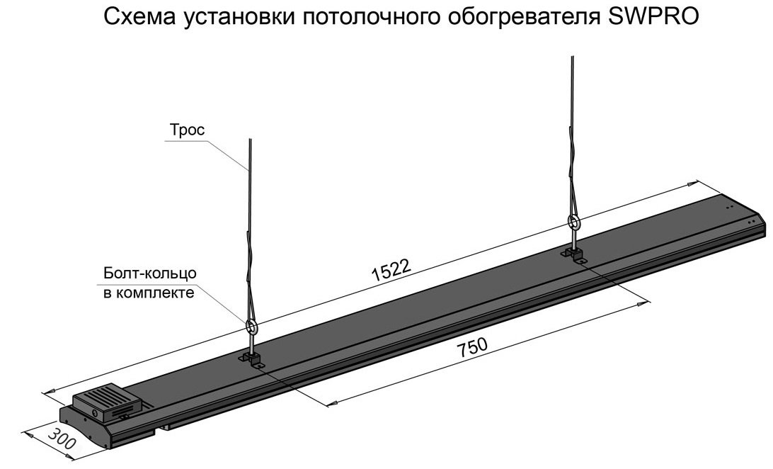 SunWay SW-PRO 3000 Габаритные размеры