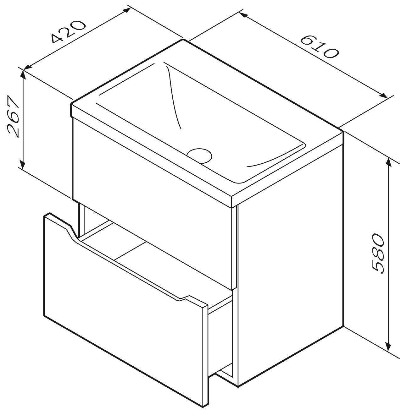 AM.PM Gem S M91-FHX0602-WC0602WG38 Габаритні розміри