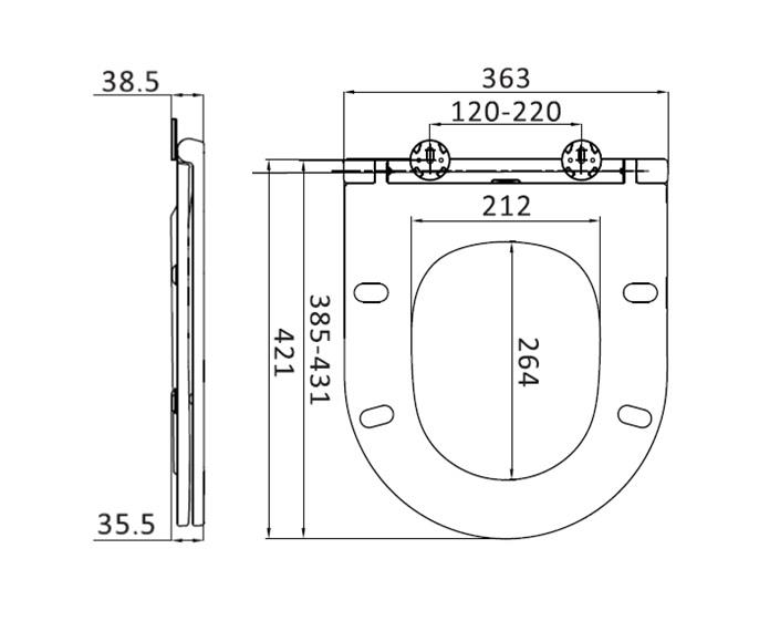 AM.PM Spirit 2.0 C707857WH Габаритні розміри