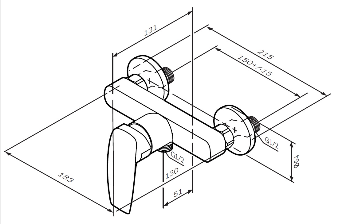 AM.PM Tender F45A20000 Габаритные размеры