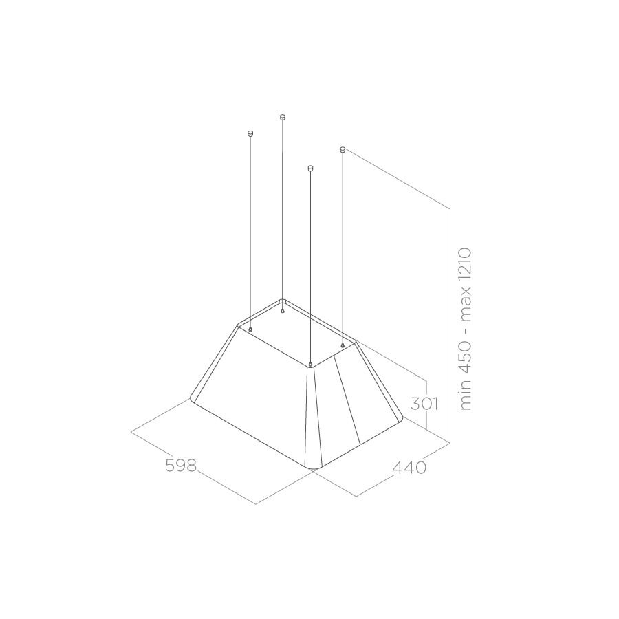 Elica IKONA LIGHT IX/F/60 Габаритні розміри