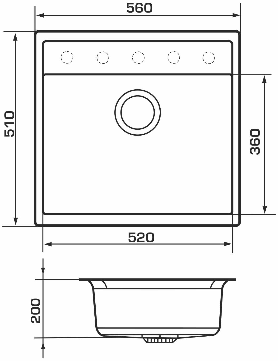 Granado Lerida White Габаритні розміри