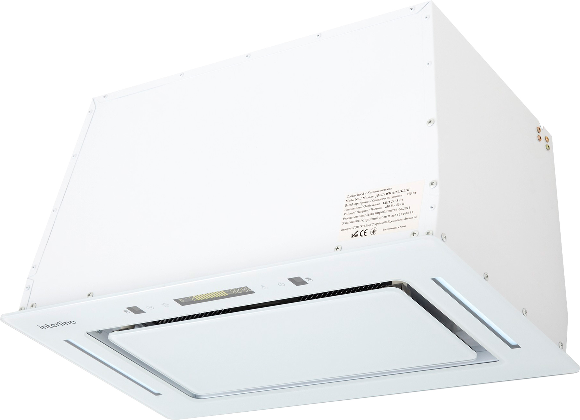 Кухонна витяжка Interline Jolly WH A/60/GL/K ціна 8499 грн - фотографія 2