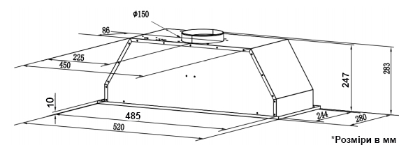 Interline Line BL A/60 GL/PB Габаритные размеры