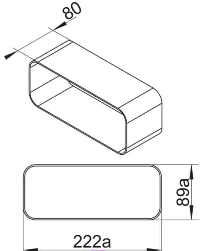 Elica KIT0121001 (222х89) Габаритні розміри