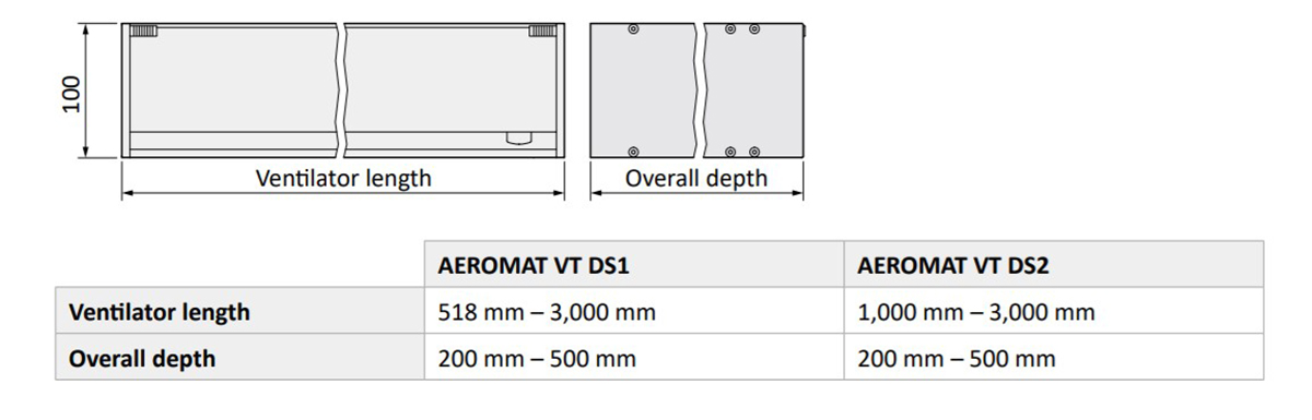Siegenia Aeromat VT DS2 Габаритные размеры