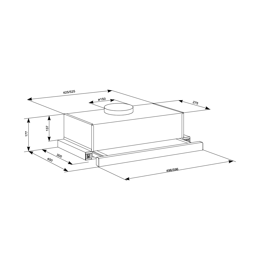 Eleyse Storm 700 60 WH Габаритные размеры