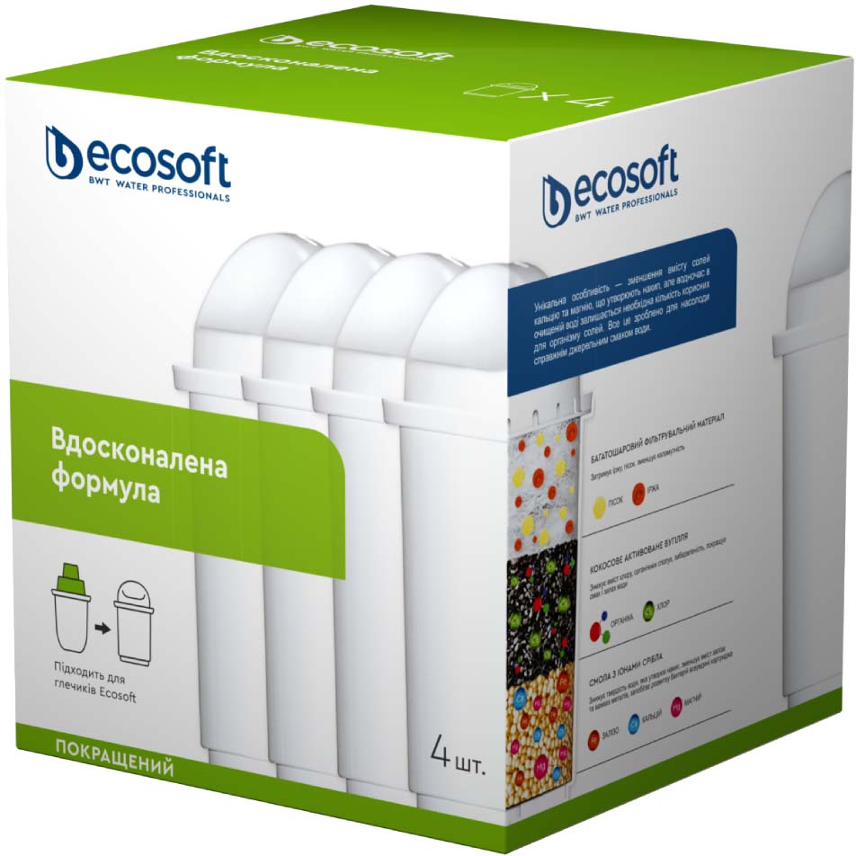 Комплект картриджів Ecosoft для фільтрів Ecosoft CRVK4NECO (покращений) 4шт.