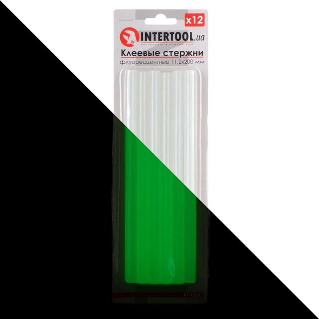Комплект флуоресцентних клейових стрижнів Intertool RT-1038 (11.2 мм*200 мм, 12 шт) ціна 131 грн - фотографія 2
