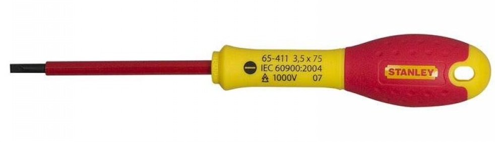 Диэлектрическая отвертка Stanley FatMax VDE 1000V SL3.5x75мм (0-65-411)