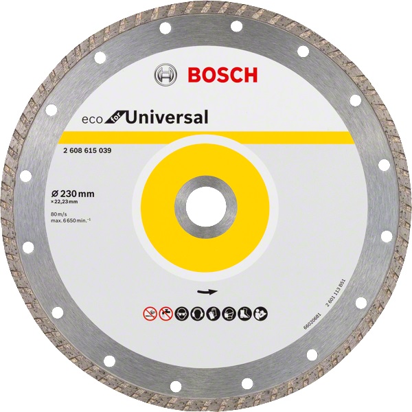 Отрезной диск 230 мм Bosch ECO Univ.Turbo 230-22,23