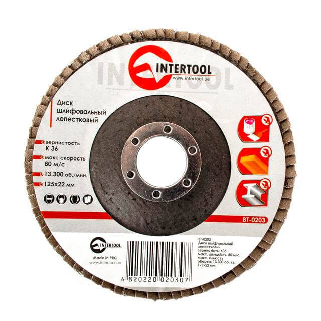 Інструкція диск шліфувальний пелюстковий Intertool BT-0203