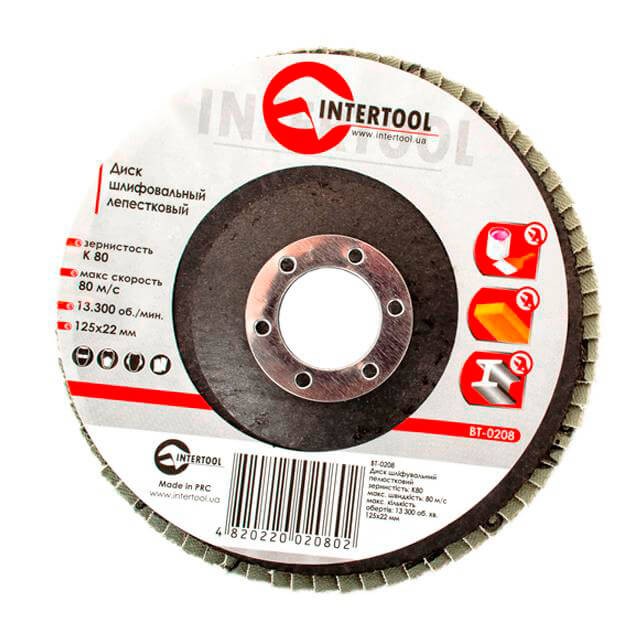 Інструкція диск шліфувальний пелюстковий Intertool BT-0208