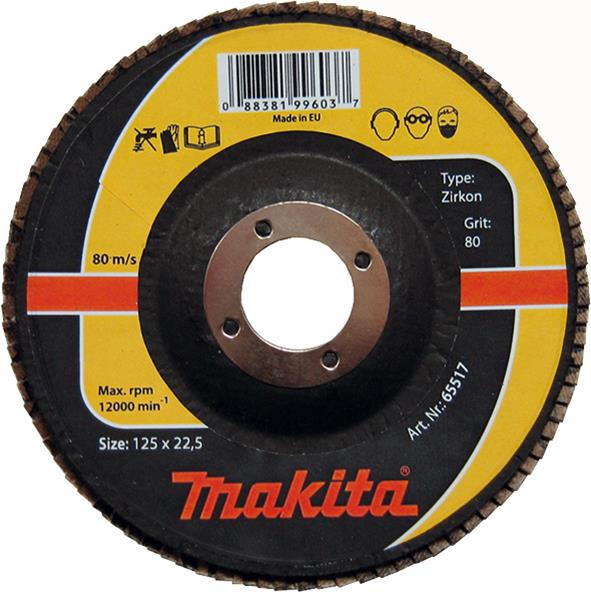 Характеристики диск шліфувальний пелюстковий Makita 230х2.5 (P-65517)