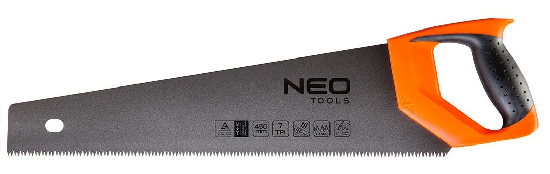 Ножовка по дереву Neo Tools 450 мм, 7TPI, PTFE (41-016)