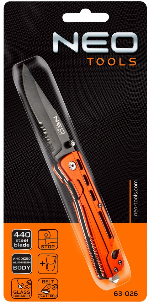 Нож нескладной Neo Tools 63-026 цена 625.00 грн - фотография 2