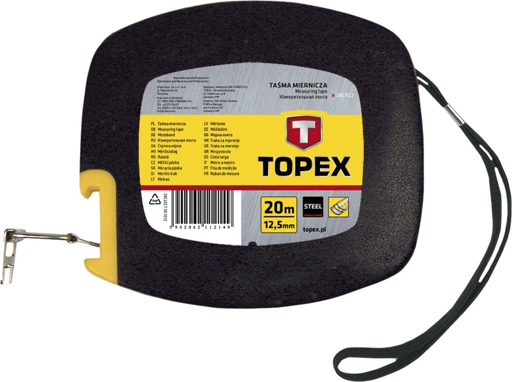 Рулетка з автозмотуванням Topex 28C412