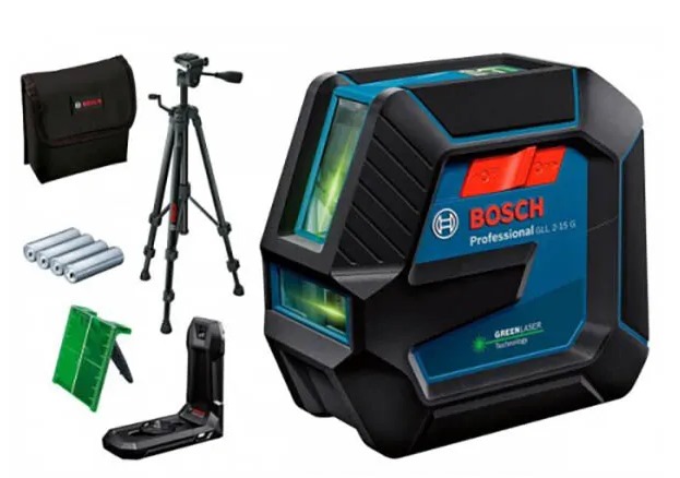 Лазерний нівелір Bosch GLL 2-15 G Professional зі штативом BT 150 (0601063W01) ціна 8849 грн - фотографія 2