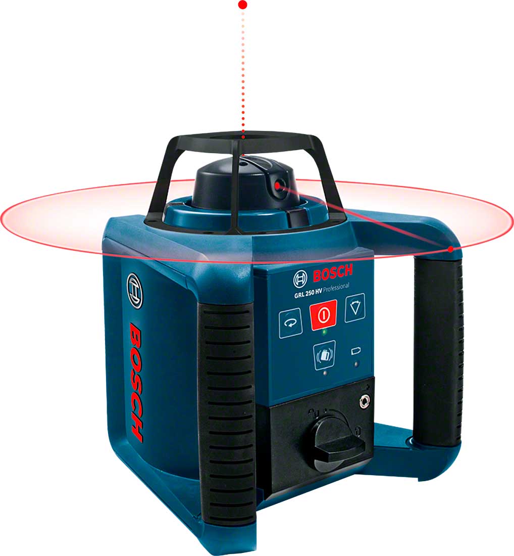 Лазерный нивелир Bosch Professional GRL 250 HV в кейсе с пультом RC1, очками, мишенью (0601061600) цена 39630 грн - фотография 2