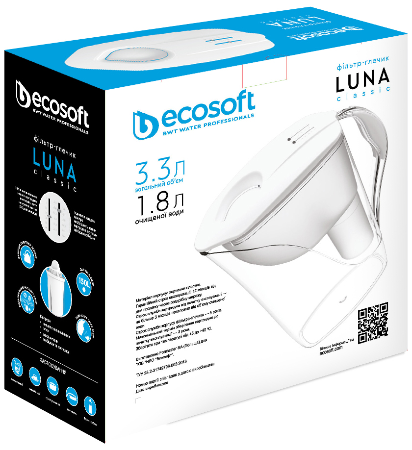 Фільтр для води Ecosoft Luna Classic 3,3 л (FMVLUNAWEXP) відгуки - зображення 5
