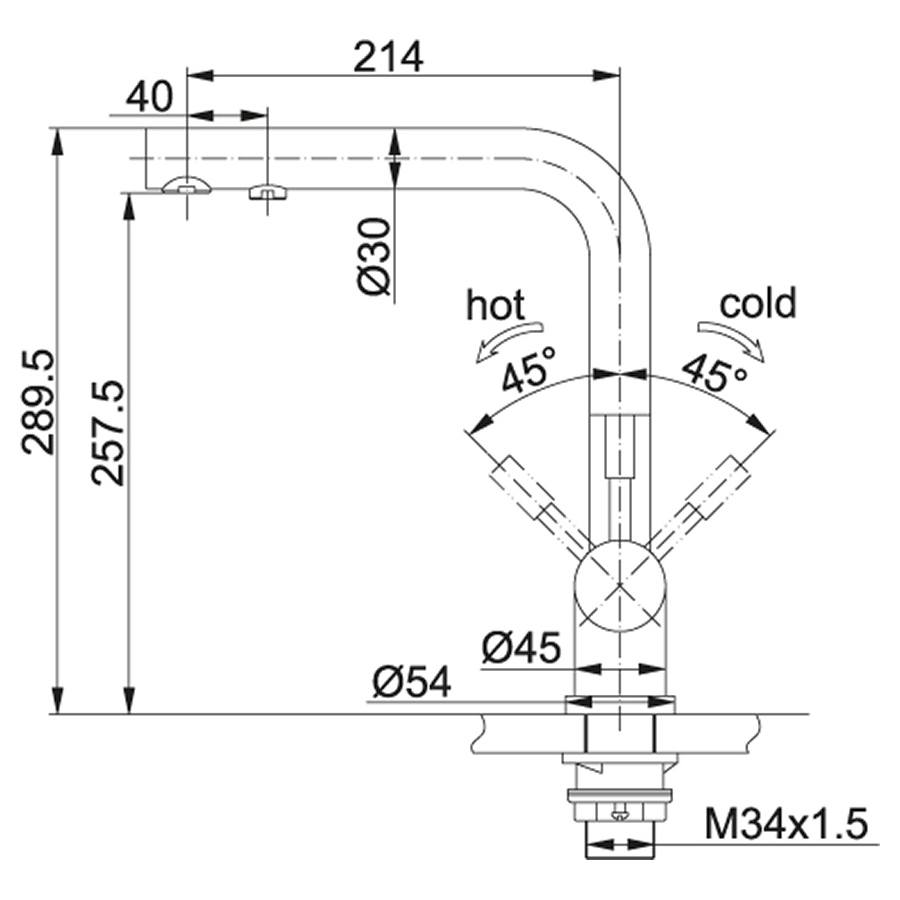 Franke Atlas Clear Water Нержавеющая Сталь [120.0179.978] Габаритные размеры