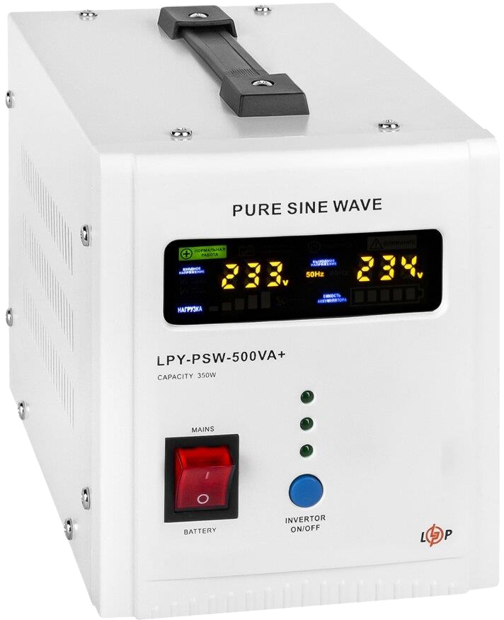 Комплект для резервного живлення LogicPower LPY-PSW-500VA + акумулятор GEL 12V-65Ah (9831) ціна 11052.00 грн - фотографія 2