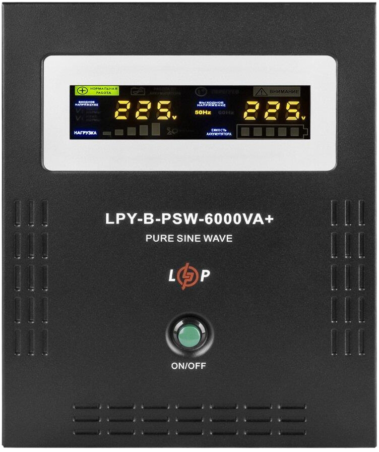 Комплект для резервного живлення LogicPower LPY-B-PSW-6000VA + гелевий акумулятор LPN-GL 12V-80Ah (18638) ціна 64975 грн - фотографія 2