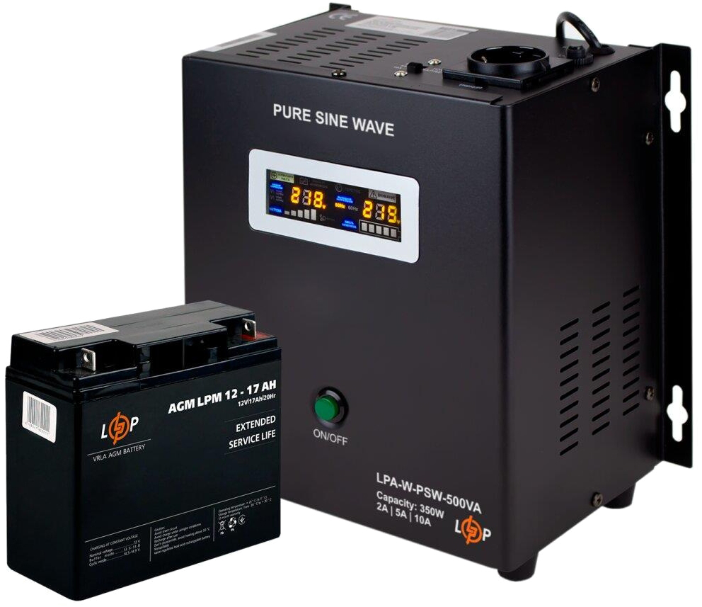 в продажу Комплект для резервного живлення LogicPower LPA-W-PSW-500VA + гелевий акумулятор LPM 12V-17Ah (14009) - фото 3