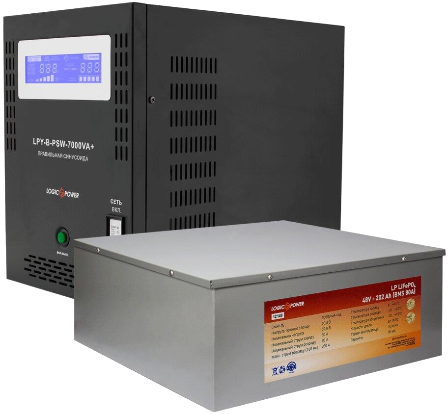 Комплект для резервного живлення LogicPower LPY-B-PSW-7000VA + акумулятор LP LiFePO4 48V-202Ah (12822) в Хмельницькому