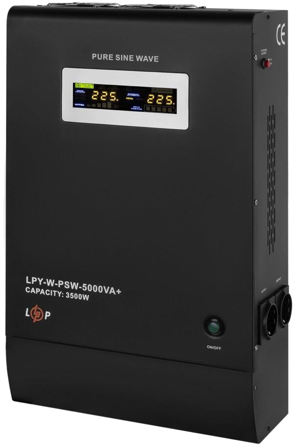 Джерело безперебійного живлення LogicPower UPS 48V LPY-W-PSW-5000VA+(3500Вт) 10A/20A (4148) ціна 26572 грн - фотографія 2