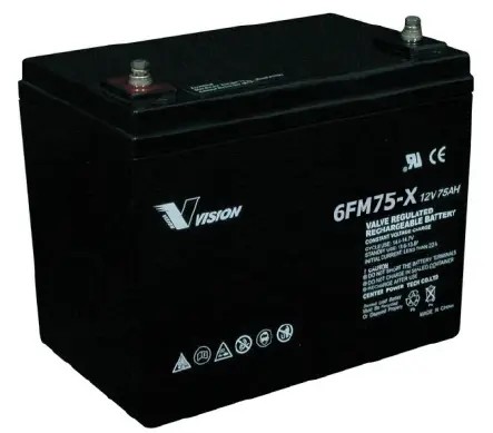 Аккумулятор свинцово-кислотный Vision 12V 75Ah