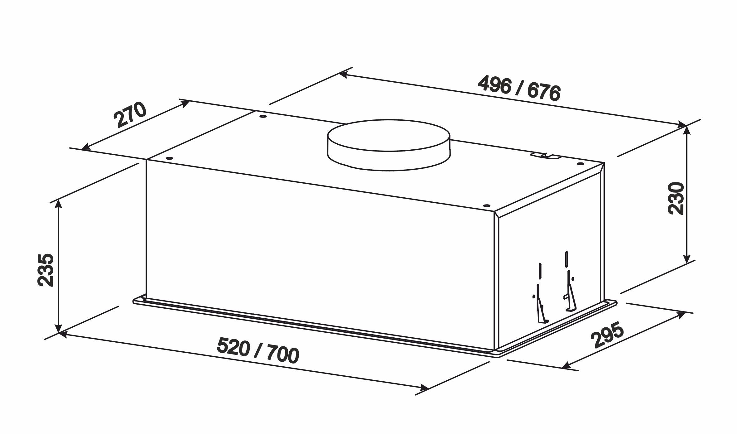 Eleyus Gemini 1200 LED 52 BL Габаритні розміри