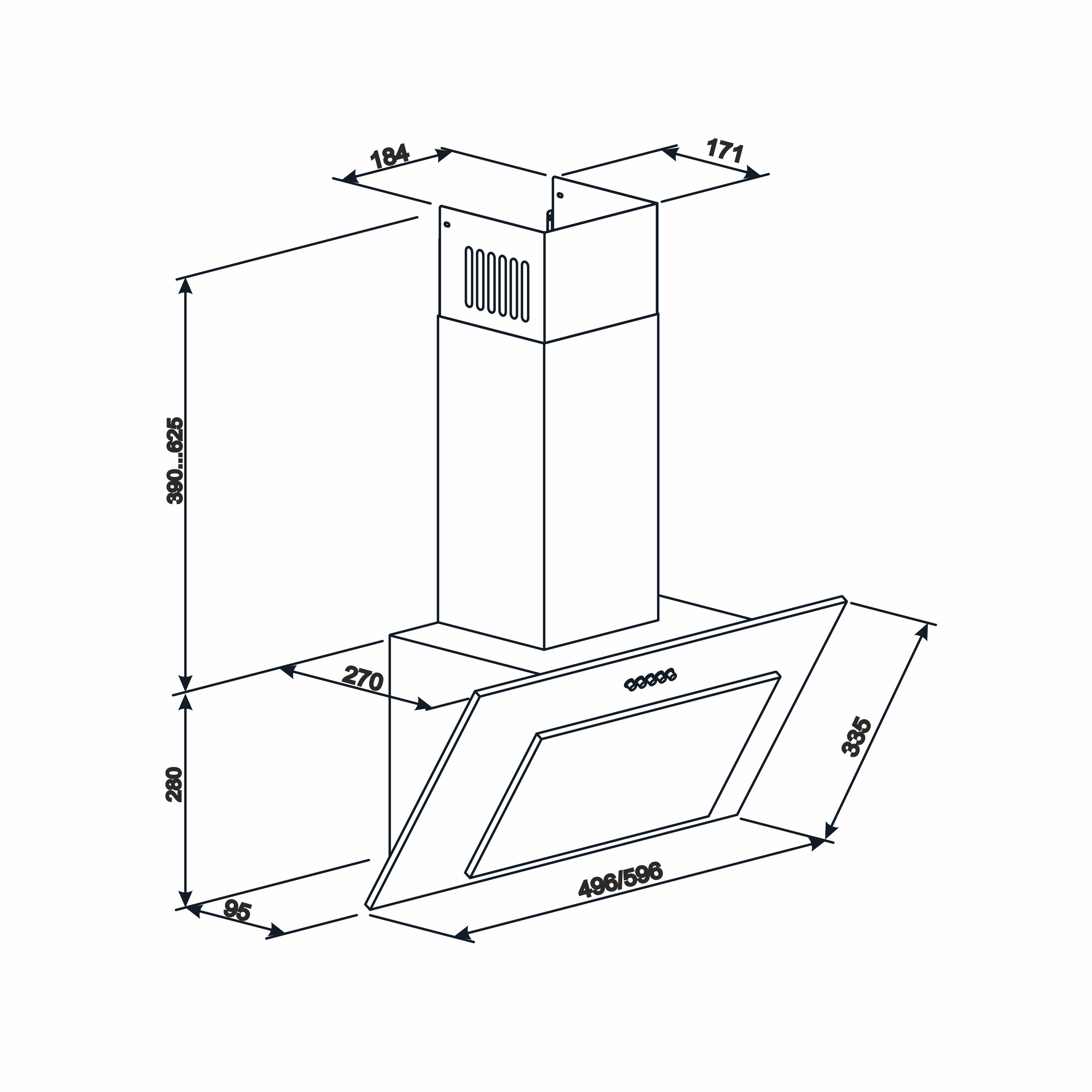 Eleyus Vertical 1000 50 BL Габаритные размеры