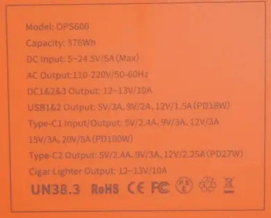 Портативна зарядна станція Anvomi OPS600 характеристики - фотографія 7
