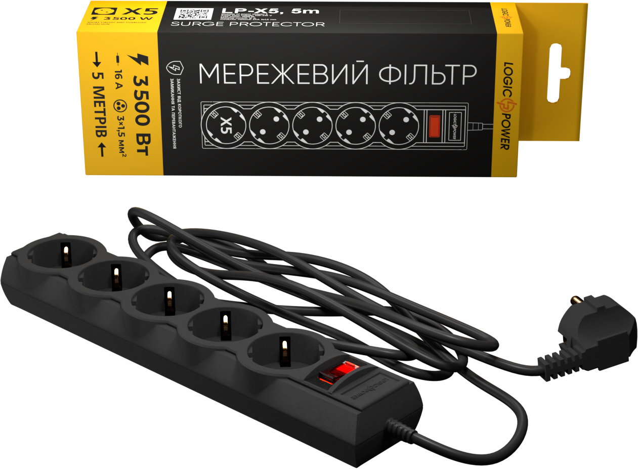 LogicPower LP-X5 PREMIUM, 5 m Black (9585)