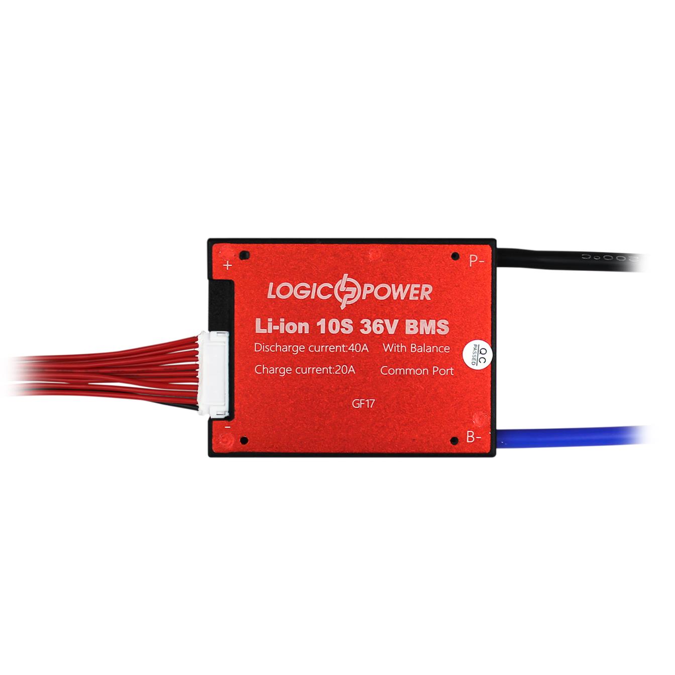 BMS плата LogicPower Li-ion 36V 10S Dis 40A Ch 20A (14925)