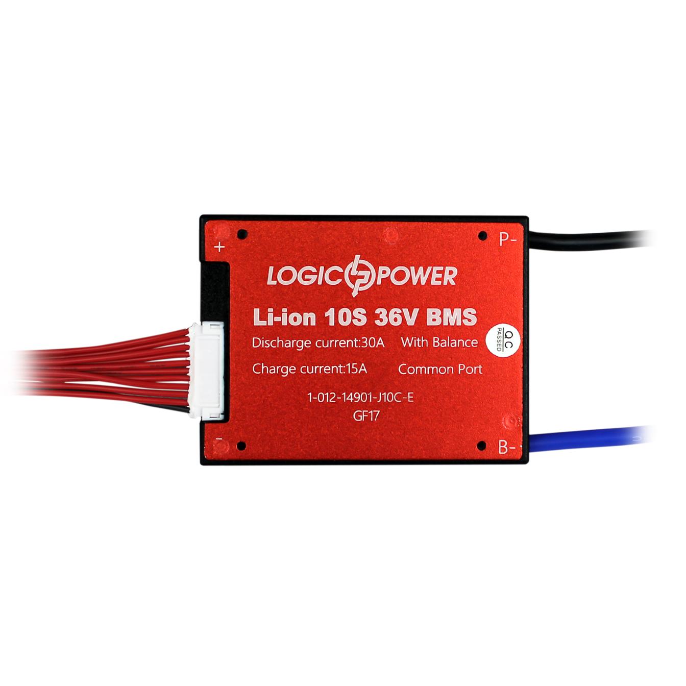 BMS плата LogicPower Li-ion 36V 10S Dis 30A Ch 10A (14924)