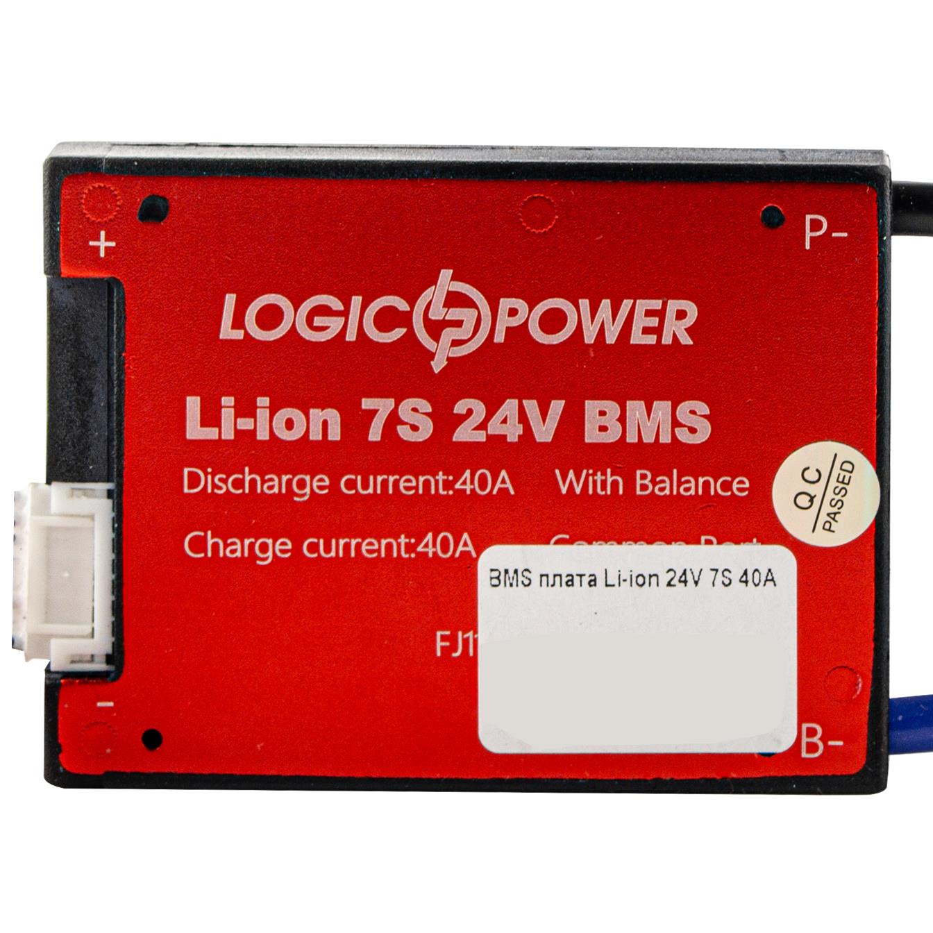 BMS плата LogicPower Li-ion 24V 7S 40A (12242)
