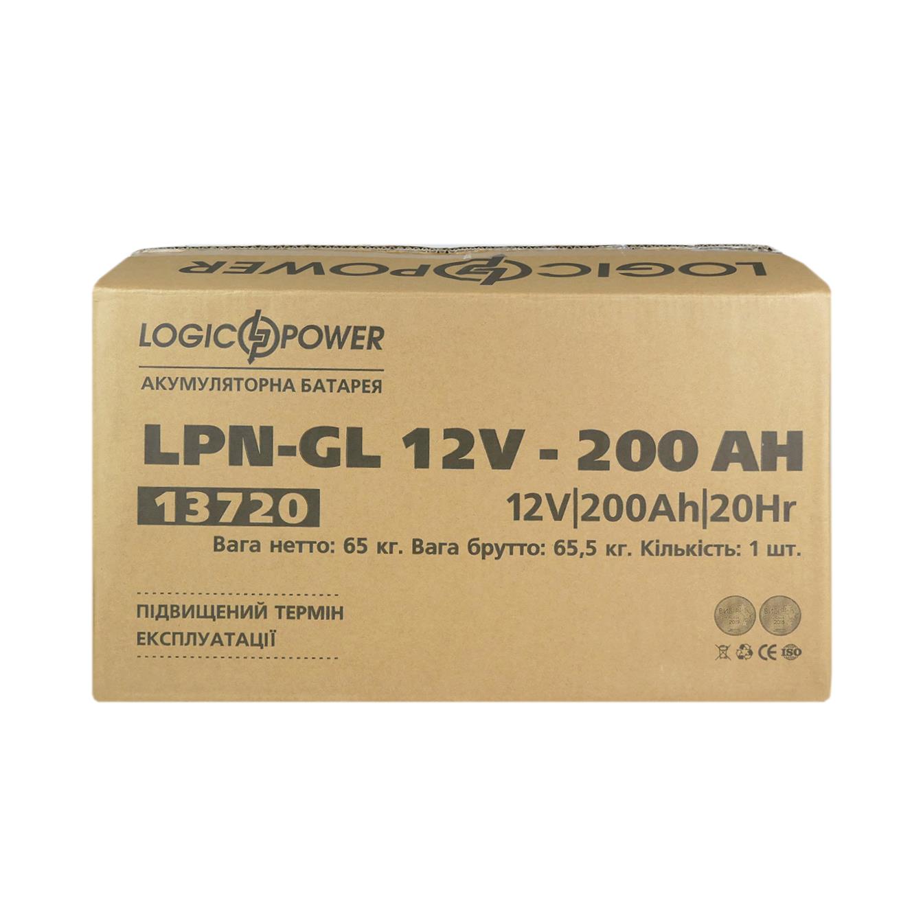 Аккумулятор гелевый LogicPower LPN-GL 12V - 200 Ah (13720) характеристики - фотография 7