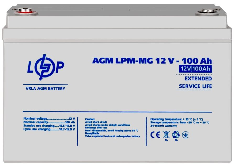 Акумулятор мультигелевий LogicPower LPM-MG 12V - 100 Ah (3877) ціна 9978 грн - фотографія 2