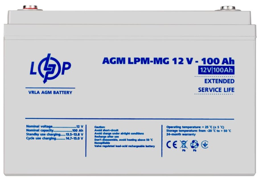 Акумулятор мультигелевий LogicPower LPM-MG 12V - 100 Ah (3877)