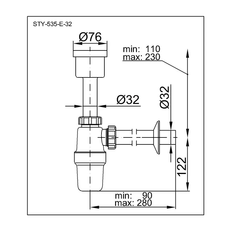 Styron STY-535-E-32 Габаритні розміри