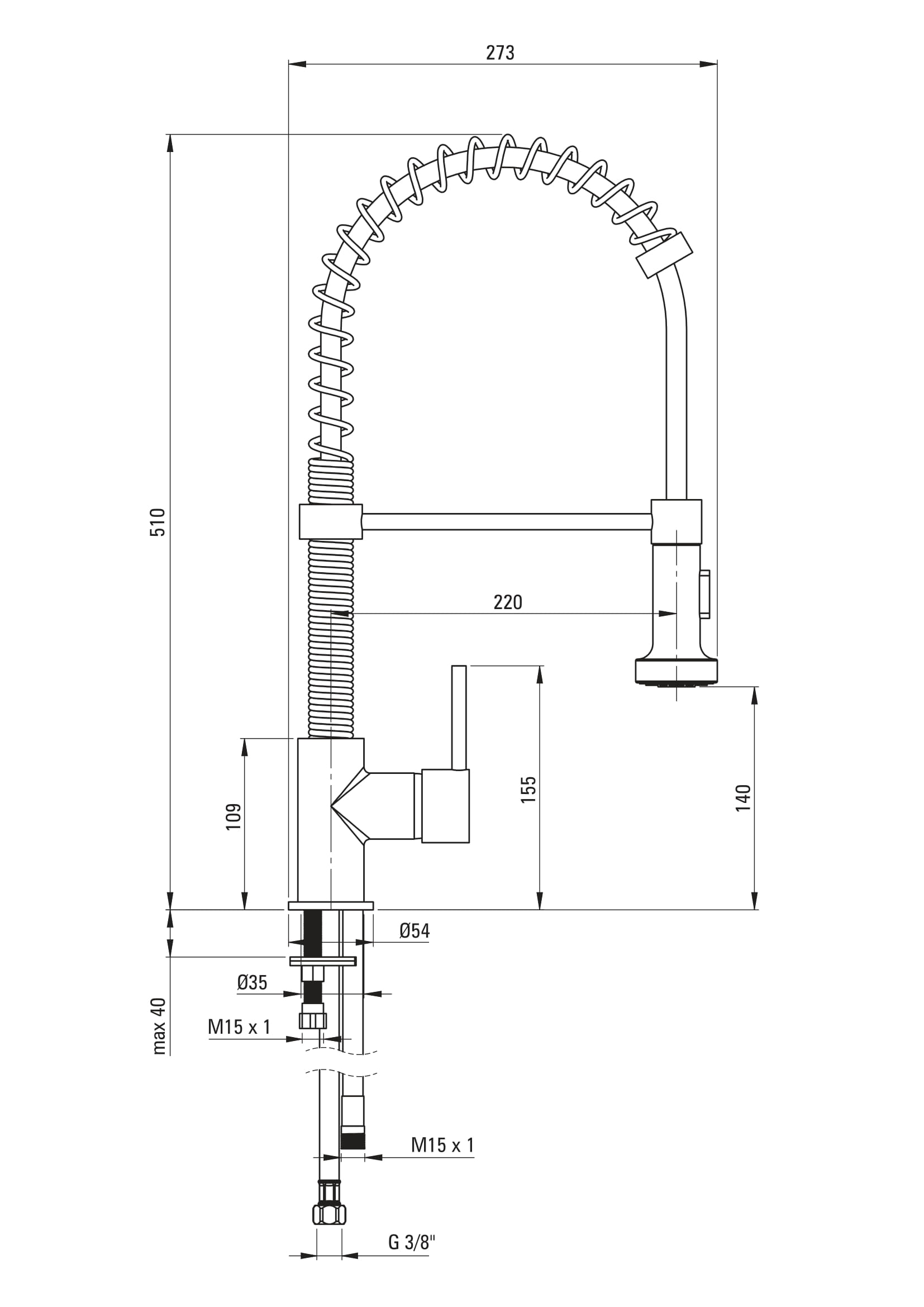 Deante Molla BDZ 060A Габаритные размеры