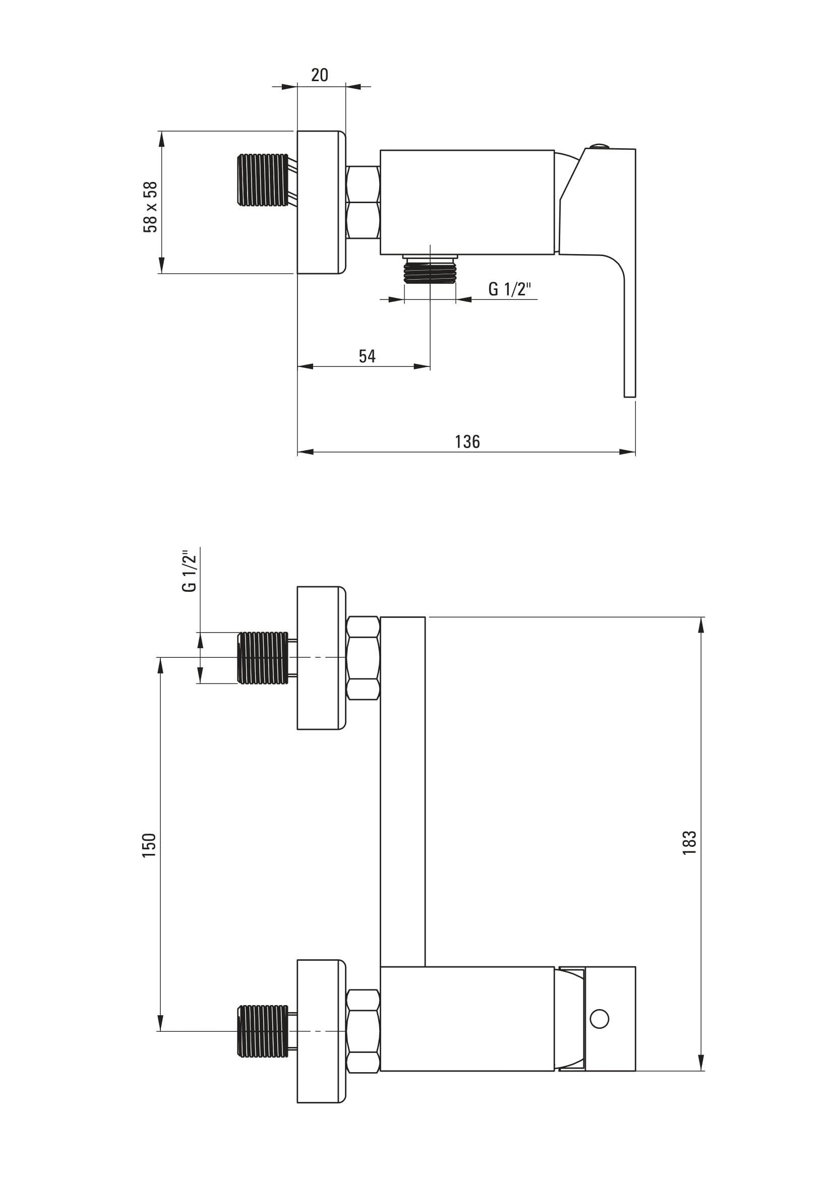 Deante Anemon Bis BCZ 040M Габаритные размеры