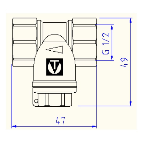 Valtec 1/2" (VT.385.N.04) Габаритные размеры