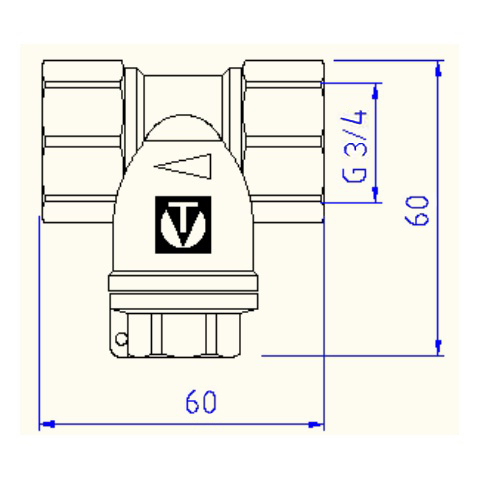 Valtec 3/4" (VT.385.N.05) Габаритні розміри